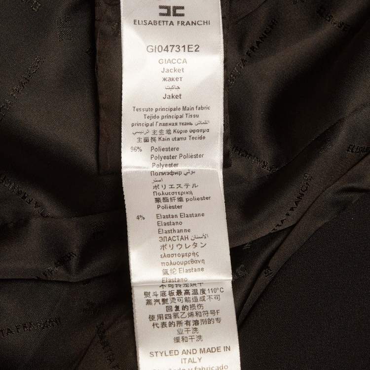 Pre Owned Elisabetta Franchi Black Crepe Blazer S