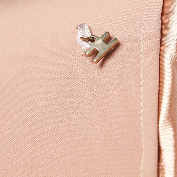Pre Owned Elisabetta Franchi Pink Jersey Draped One Shoulder Bodysuit M