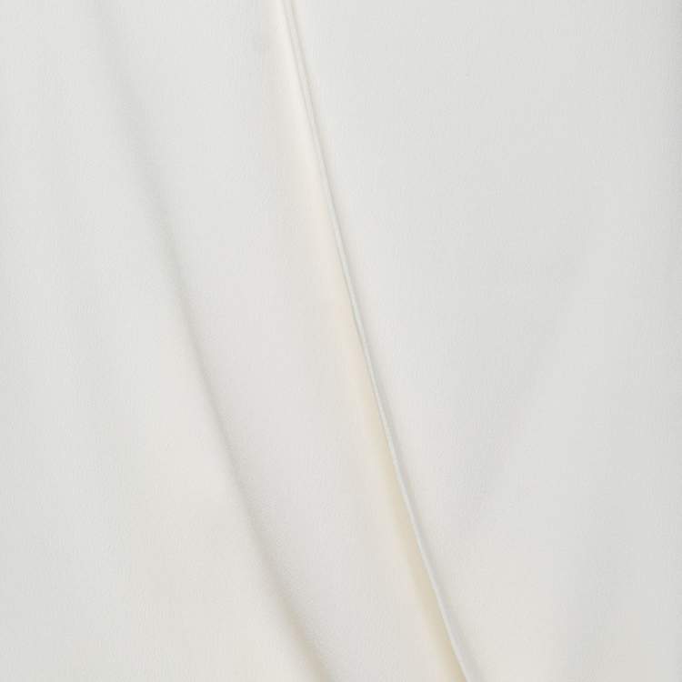 Pre Owned Elisabetta Franchi White Crepe Sleeveless Top M