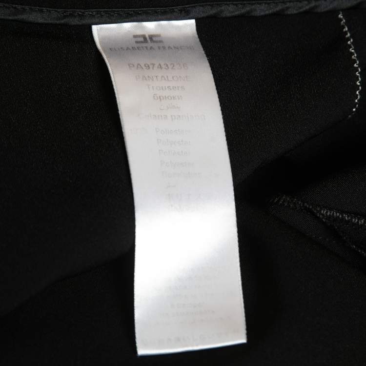 Pre Owned Elisabetta Franchi Black Crepe Side Slit Culottes M