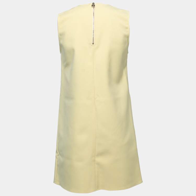 مملوكة مسبقًا Elisabetta Franchi Yellow Crepe Bow Detail Sleeveless Mini Dress S