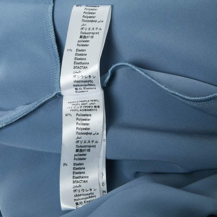 Pre Owned Elisabetta Franchi Blue Crepe Lapel Detail Jumpsuit S