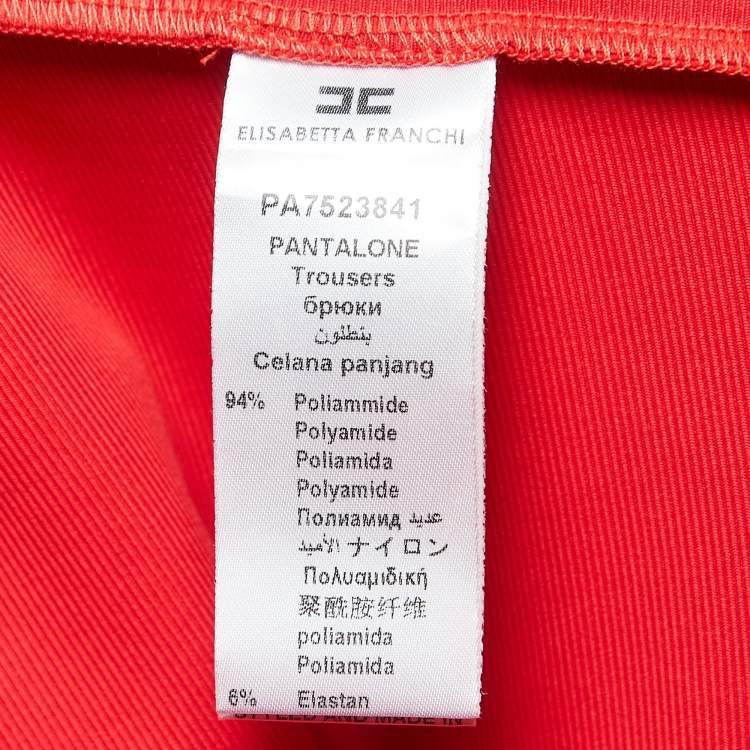 Pre Owned Elisabetta Franchi Red Nylon Knit Leggings S
