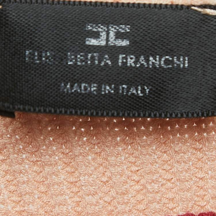 Pre Owned Elisabetta Franchi Light Pink Knit Belted Turtleneck Sweater M