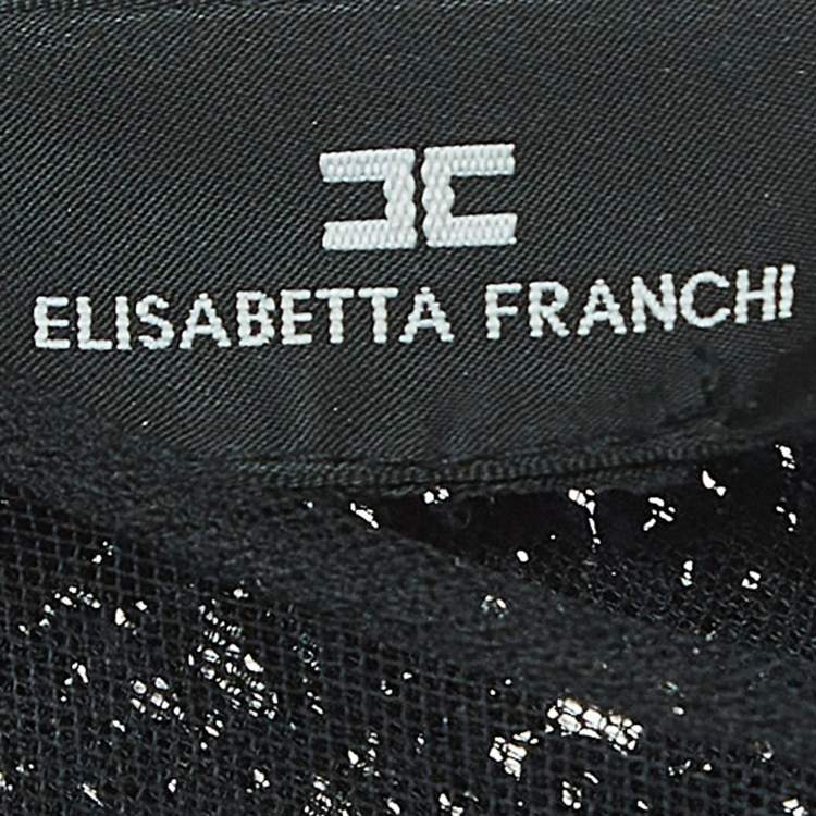 Pre Owned Elisabetta Franchi Black Sequined One Shoulder Mini Dress M