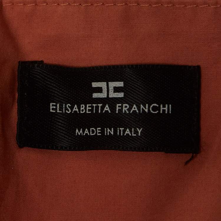 Pre Owned Elisabetta Franchi Orange Cotton Maxi Dress XL