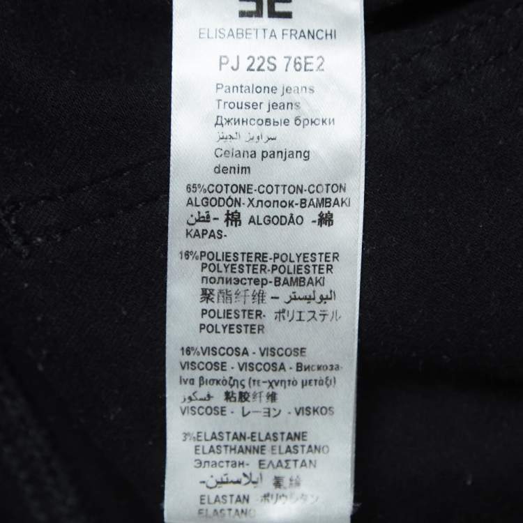 Pre Owned  Elisabetta Franchi Charcoal Black Skinny Denim Jeans S Waist 26