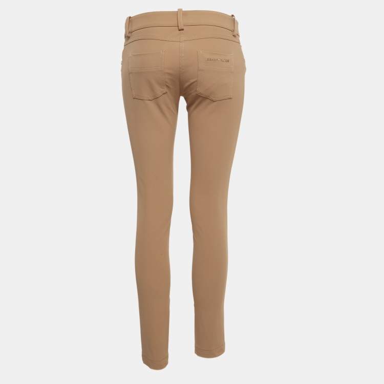 Pre Owned Elisabetta Franchi Beige Synthetic Trousers M