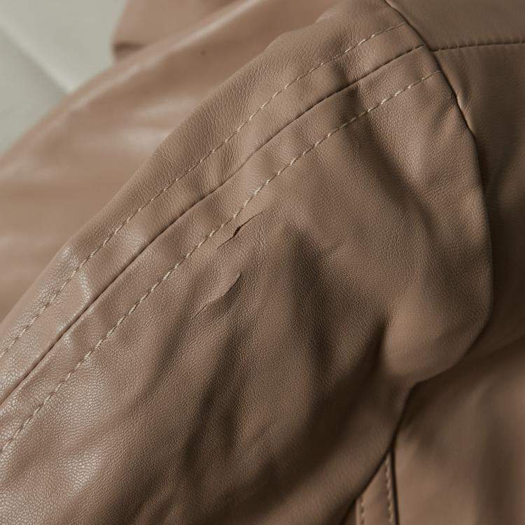 Pre Owned Elisabetta Franchi Beige Faux Leather Belt Detail Jacket L
