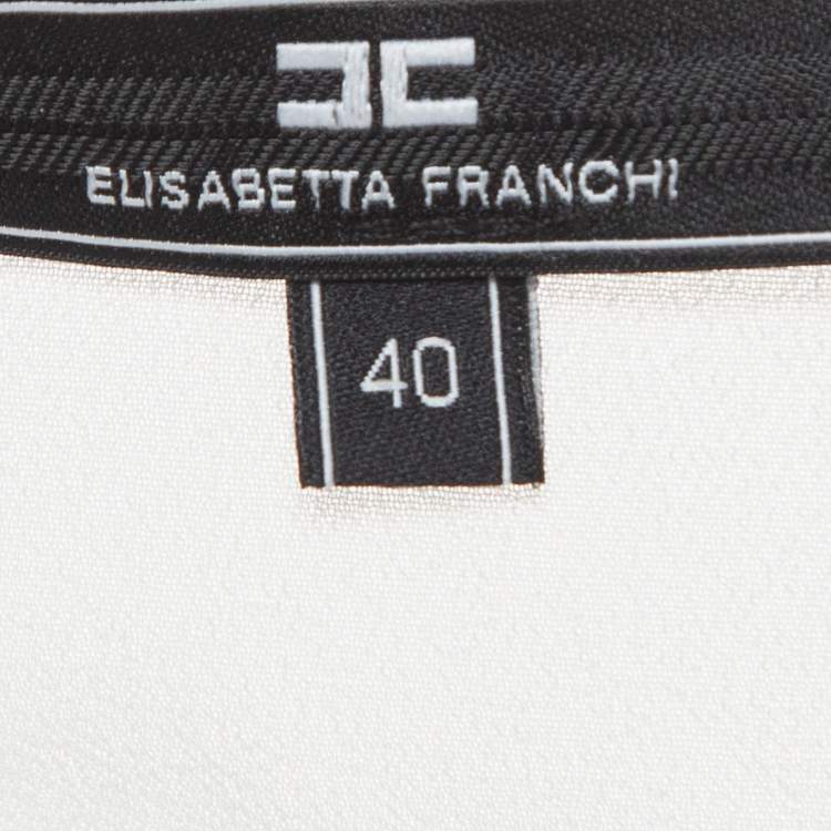 Pre Owned Elisabetta Franchi White Crepe Sleeveless Corset Jumpsuit S
