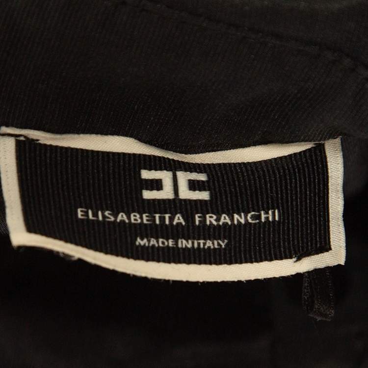 Pre Owned Elisabetta Franchi Black Cut out Detail Camicia Blouse M
