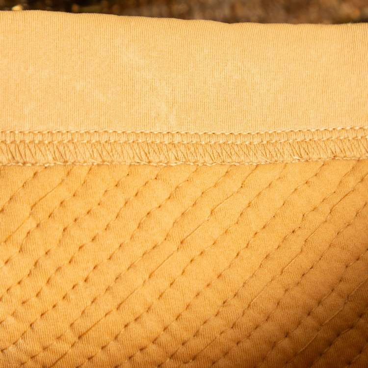 Pre Owned Elisabetta Franchi Gold Sequined Mini Skirt S