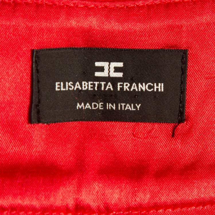 Pre Owned Elisabetta Franchi Fuchsia  Pink Crepe Trousers S