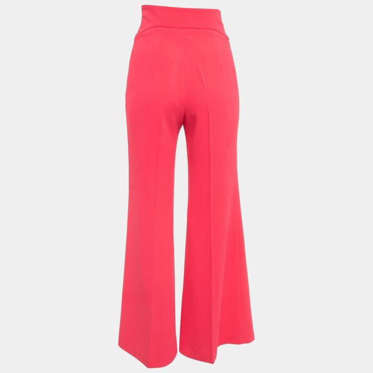Pre Owned Elisabetta Franchi Fuchsia  Pink Crepe Trousers S