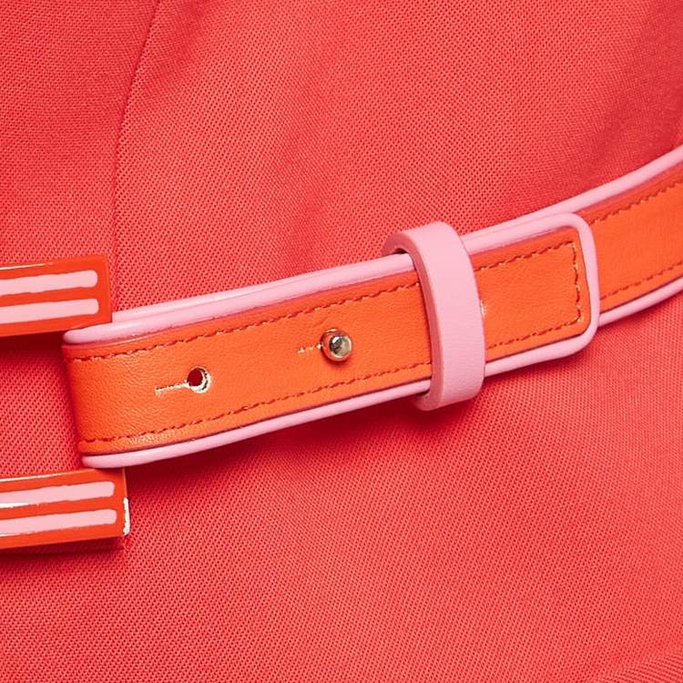 Pre Owned Elisabetta Franchi Red  Stretch Crepe Belted Jacket M