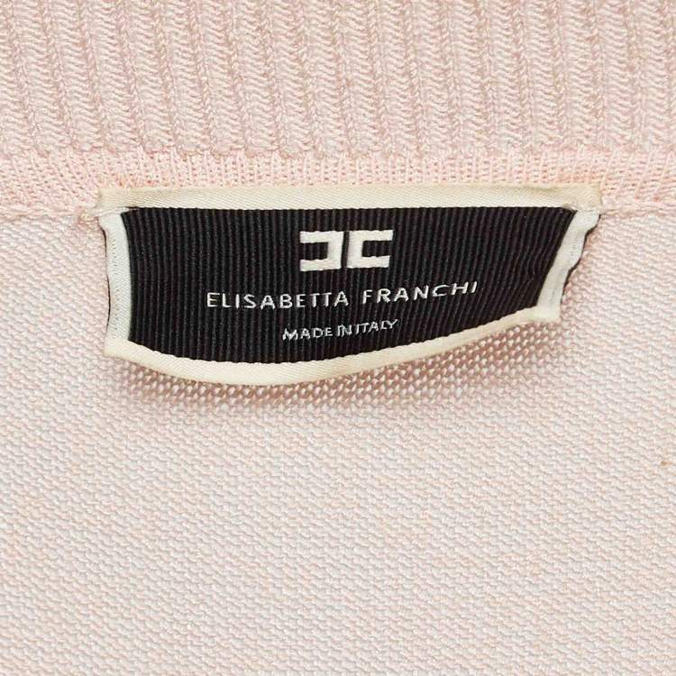 Pre Owned Elisabetta Franchi Pink Knit Short Dress M