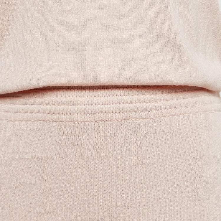 Pre Owned Elisabetta Franchi Pink Knit Short Dress M