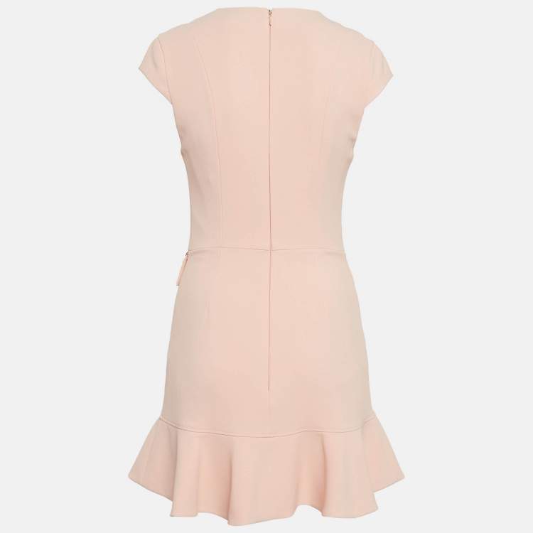 Pre Owned Elisabetta Franchi Pink Crepe Mini Dress M