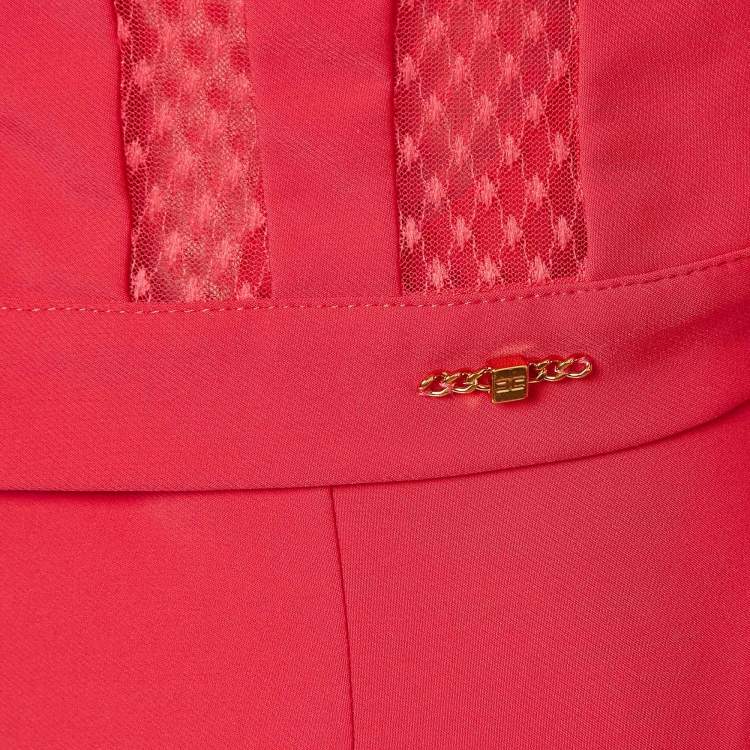 Pre Owned Elisabetta Franchi Pink Polyamide Jumpsuit & Jacket Set M