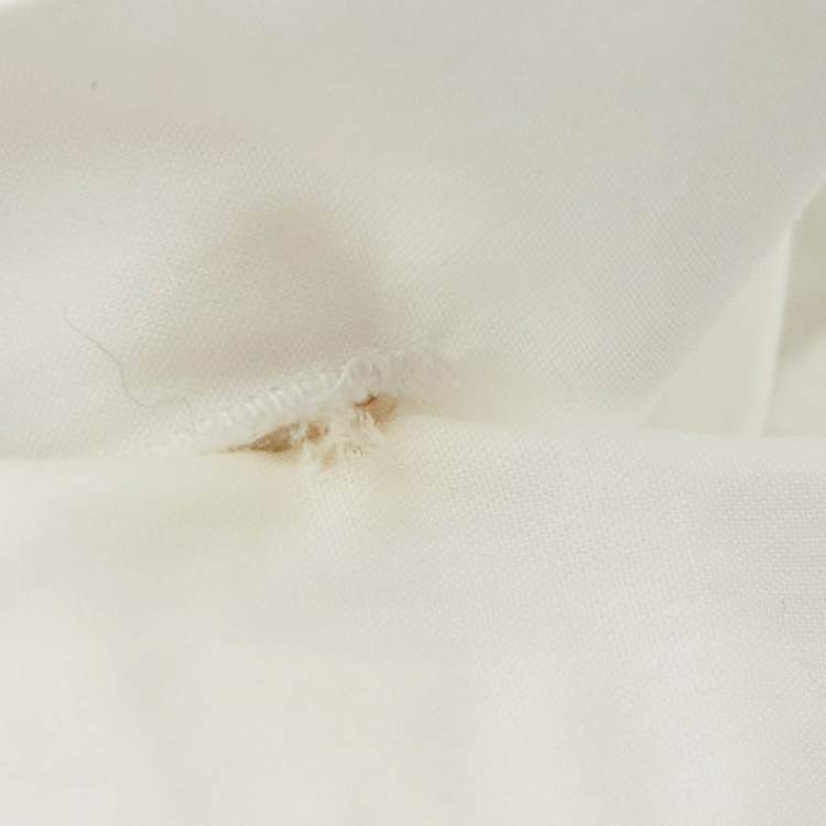Pre Owned Elisabetta Franchi White Lace Trimmed Cotton Pleated Crop Shirt S   