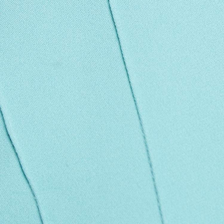 Pre Owned Elisabetta Franchi Blue Stretch Crepe Neck Tie Mini Dress M