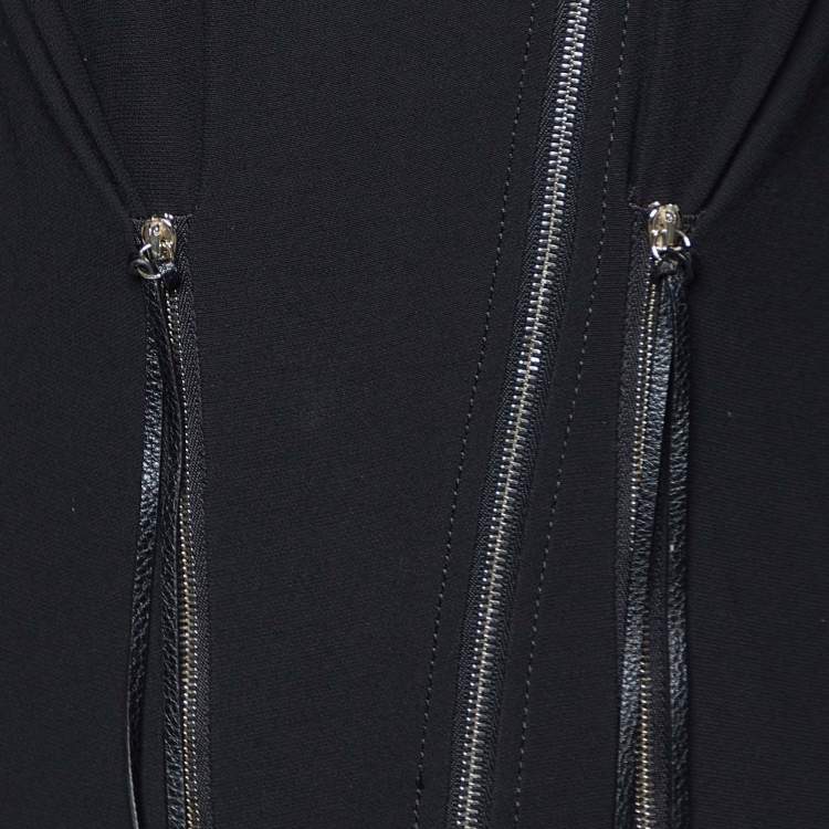 Pre Owned Elisabetta Franchi Black Crepe Zip Detail Jumpsuit S