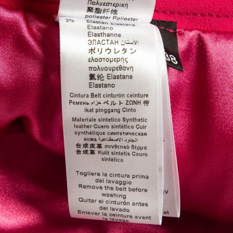 Pre Owned Elisabetta Franchi Pink Logo Embellished Mini Skirt S