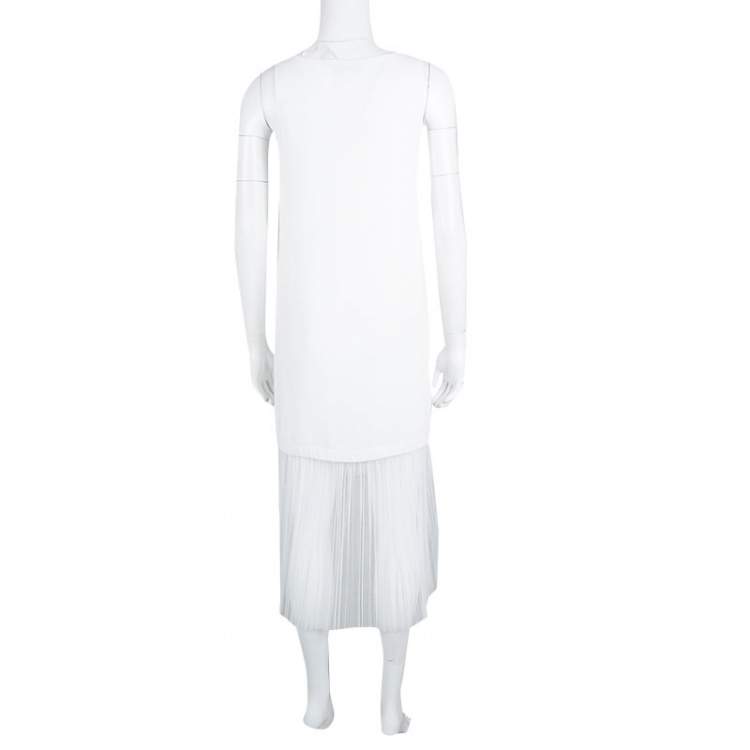 Pre Owned Elizabeth and James White Tulle Underlay Sleeveless Kisa Midi Dress XS
