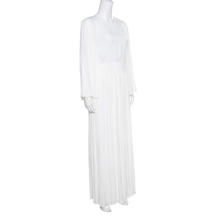 Pre Owned Elizabeth & James Ivory Cutout Back Josephine Pleated Dress S
