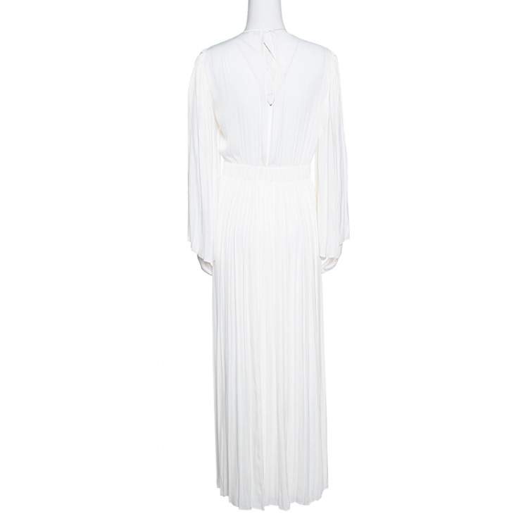 Pre Owned Elizabeth & James Ivory Cutout Back Josephine Pleated Dress S