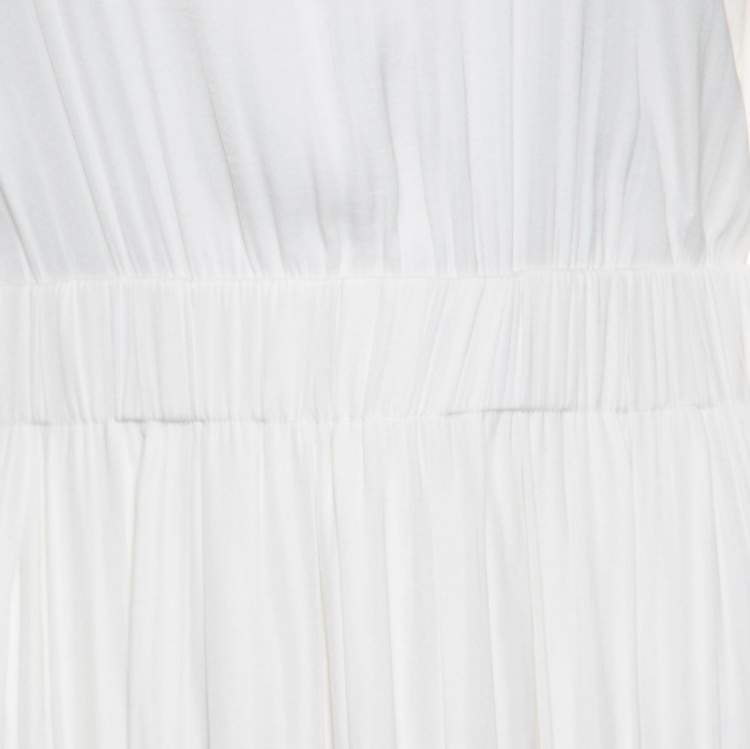 Pre Owned Elizabeth & James Ivory Cutout Back Josephine Pleated Dress S