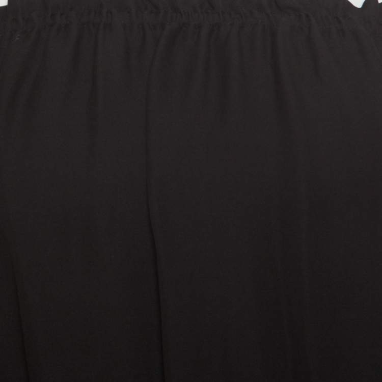 Pre Owned Elizabeth and James Black Sheer Silk Off Shoulder Denny Peasant Crop Top S