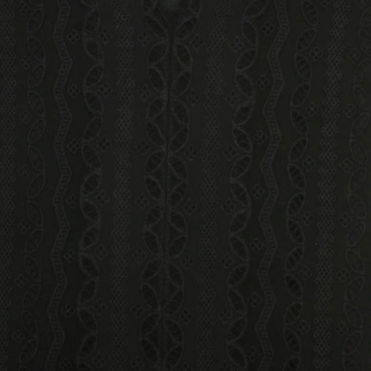 Pre Owned Elizabeth & James Black Embroidered Silk Georgette Mia Maxi Dress L 