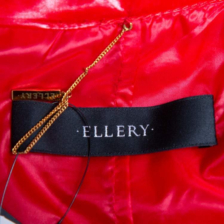 Pre Owned Ellery Red Synthetic Belted Le Strange Trench Coat M