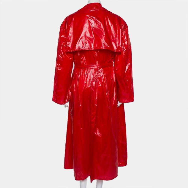 Pre Owned Ellery Red Synthetic Belted Le Strange Trench Coat M