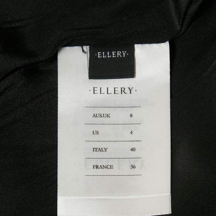 Pre Owned Ellery Black Gabardine Button Detail Coat S