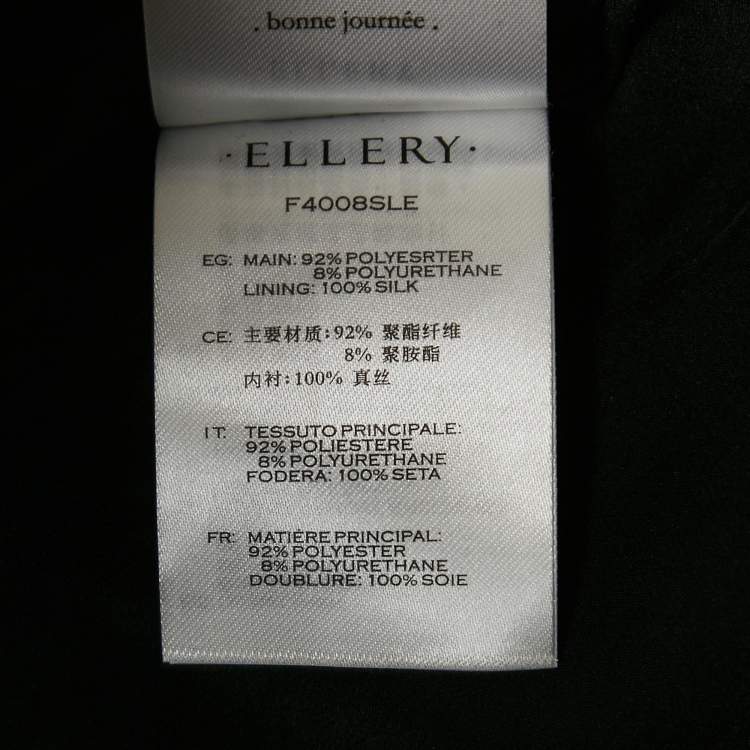 Pre Owned Ellery Black Gabardine Button Detail Coat S