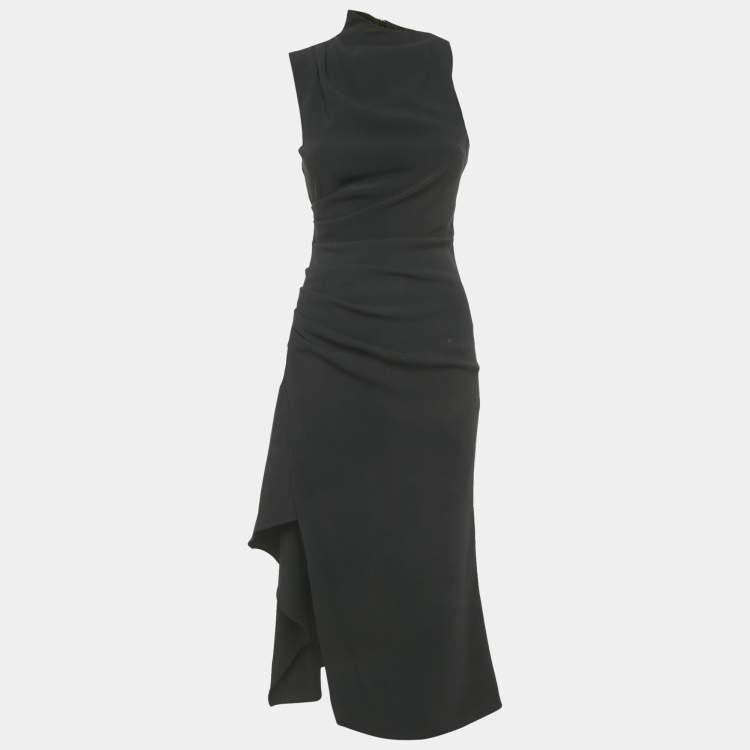 Pre Owned Elliatt Black Crepe High Neck Giovanna Dress XS