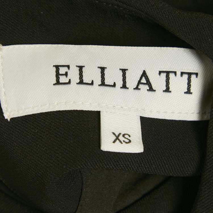 Pre Owned Elliatt Black Crepe High Neck Giovanna Dress XS