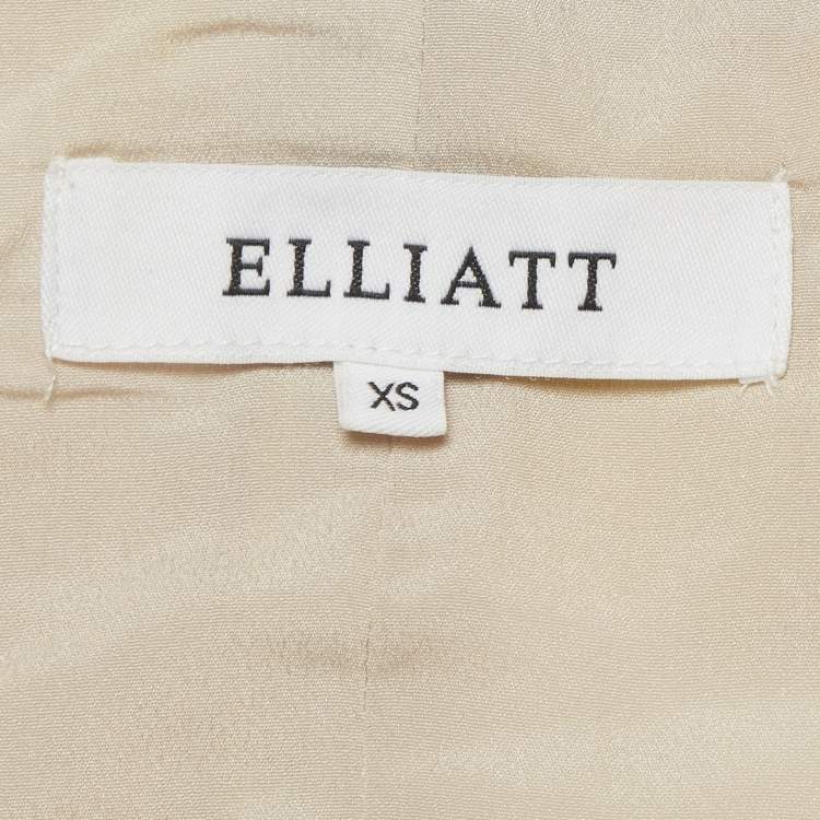 Pre Owned Elliatt Yellow Organza Cropped Ruffle Top and High Rise Skirt Prowess Set XS