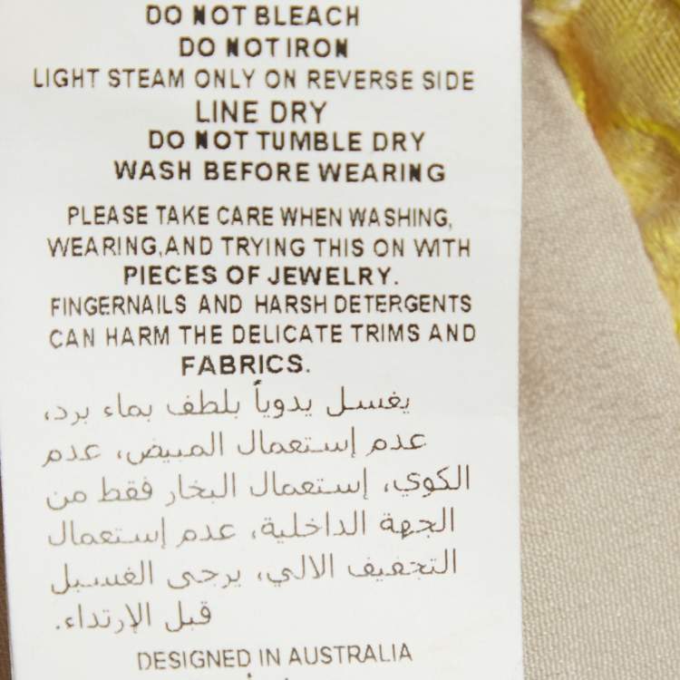 Pre Owned Elliatt Yellow Organza Cropped Ruffle Top and High Rise Skirt Prowess Set XS