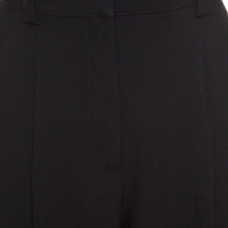 Pre Owned بنطلون إيمانويل أونغارو أسود بأرجل واسعة L