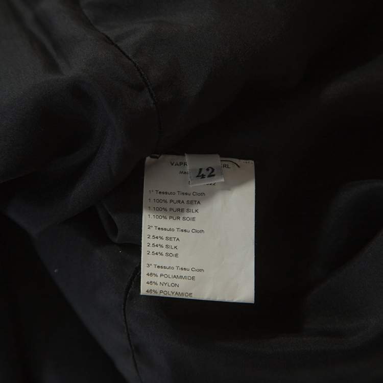 Pre Owned Emanuel Ungaro Black Silk Exaggerated Ruffle Shoulder Dress M