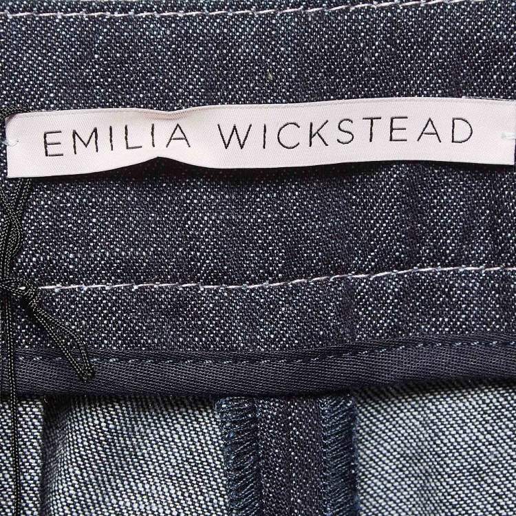 Pre Owned Emilia Wickstead Navy Denim Flared Shorts M