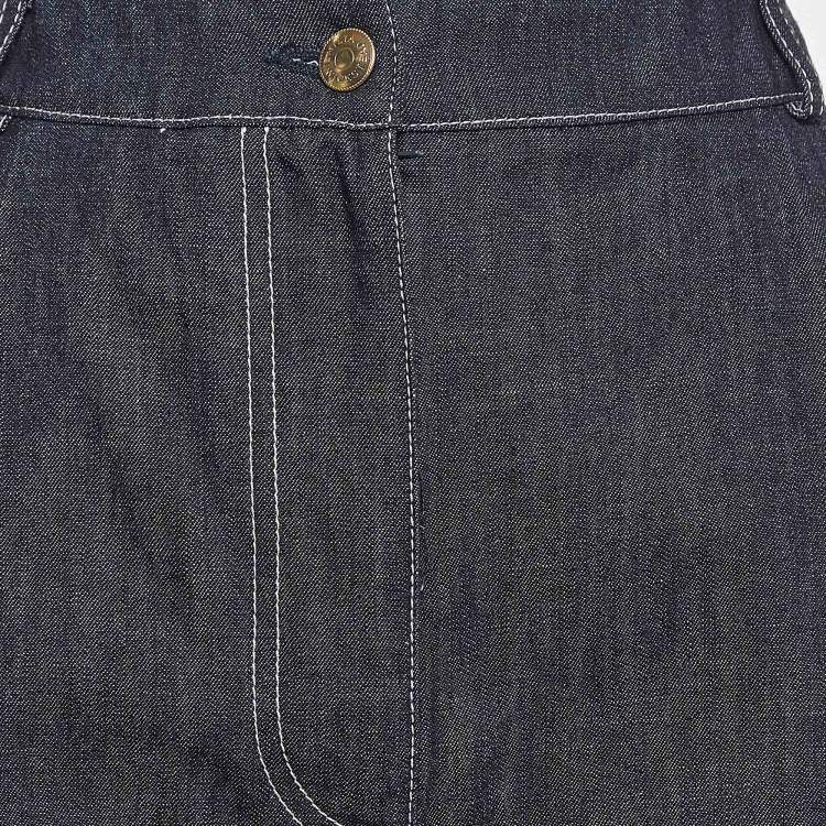 Pre Owned Emilia Wickstead Navy Denim Flared Shorts M