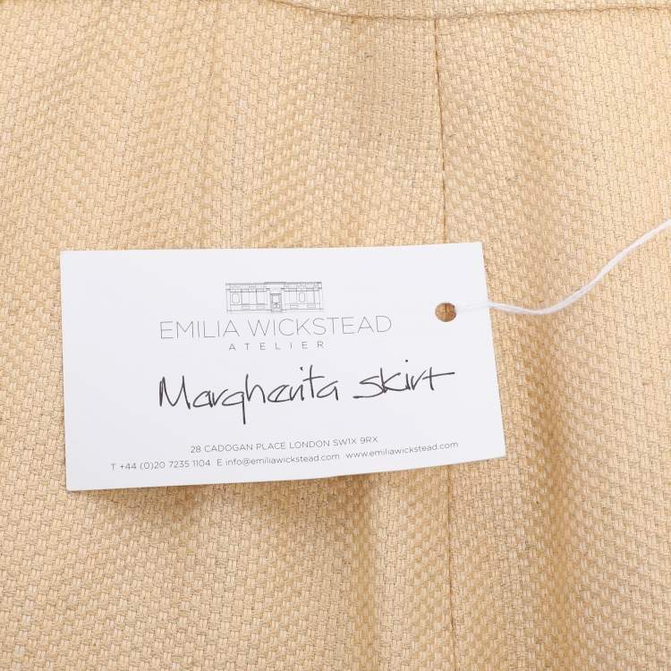Pre Owned Emilia Wickstead Beige Textured Fabric Maxi Skirt M