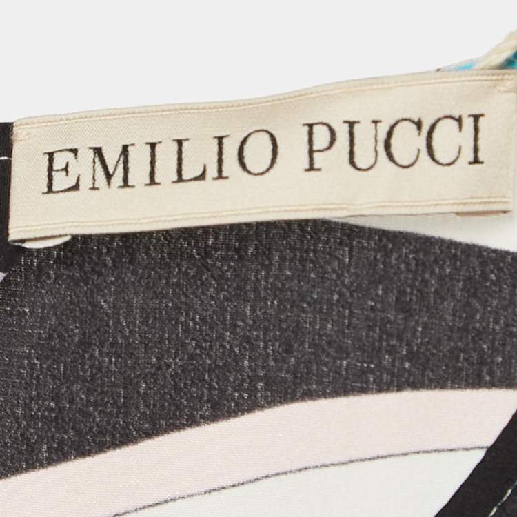 Pre Owned Emilio Pucci Multicolor Printed Silk Top S
