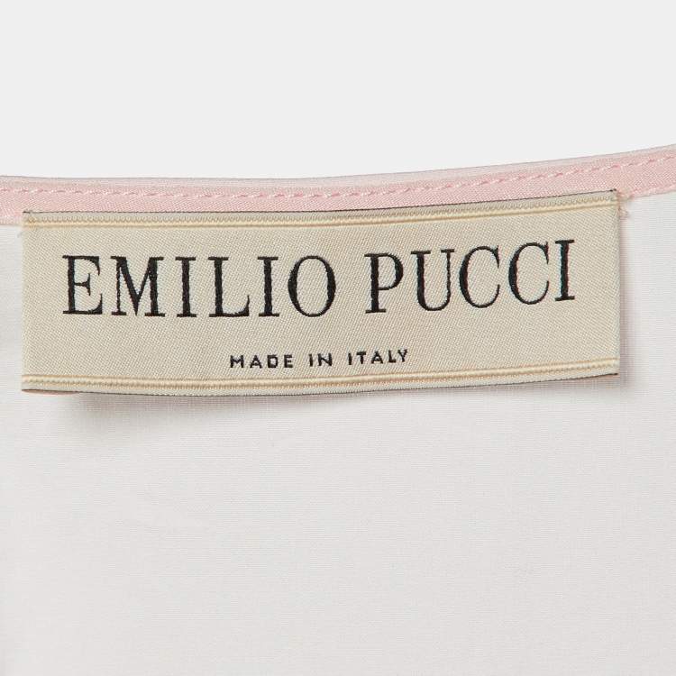 Pre Owned Emilio Pucci Pink/Green Platani Print Cotton Kaftan One Size