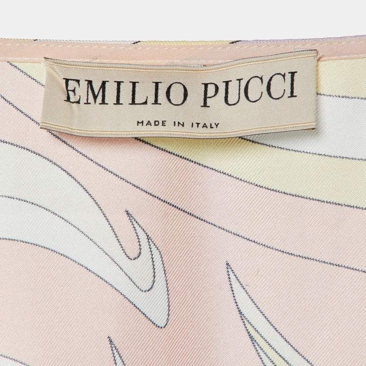 Pre Owned Emilio Pucci Peach Vortici Print Silk Kaftan One Size