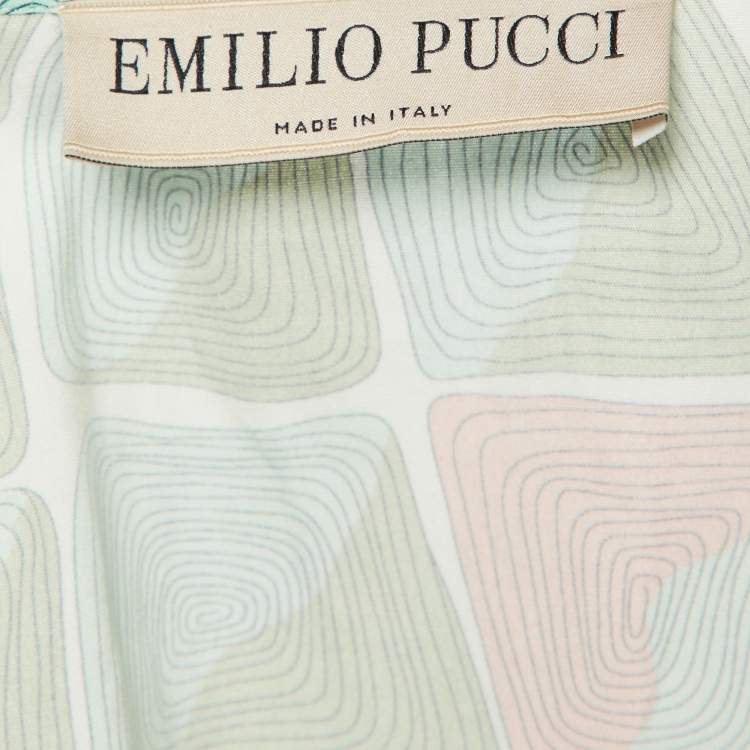 Pre Owned Emilio Pucci Multicolor Printed Cotton Maxi Dress L